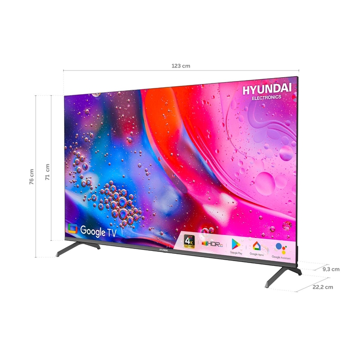 TELEVISOR LED SMART UHD 4K 55" HDR10 GOOGLE NEGRO/-HYUNDAI