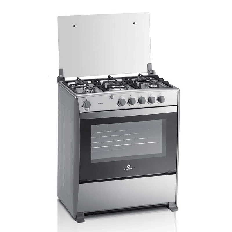 COCINA A GAS DE 5Q 32" HOME PARRILLA FUNDIDA V.110V/50HZ 58X83X98CM CROMA/INOX -INDURAMA