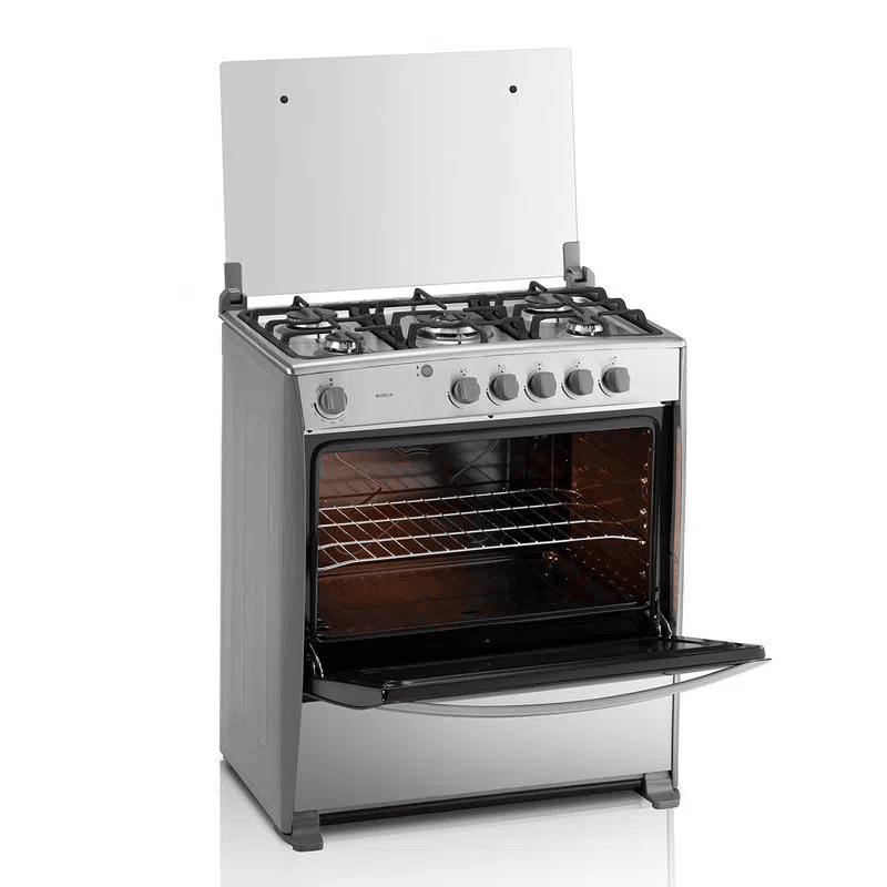 COCINA A GAS DE 5Q 32" HOME PARRILLA FUNDIDA V.110V/50HZ 58X83X98CM CROMA/INOX -INDURAMA