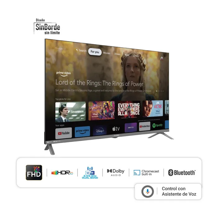 TELEVISOR LED SMART FHD 42" GOOGLE TV NEGRO/-HYUNDAI