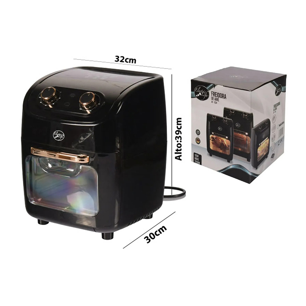 FREIDORA DE AIRE 12LT 1700W 120V MANUAL NEGRO ELECTRIC LIFE