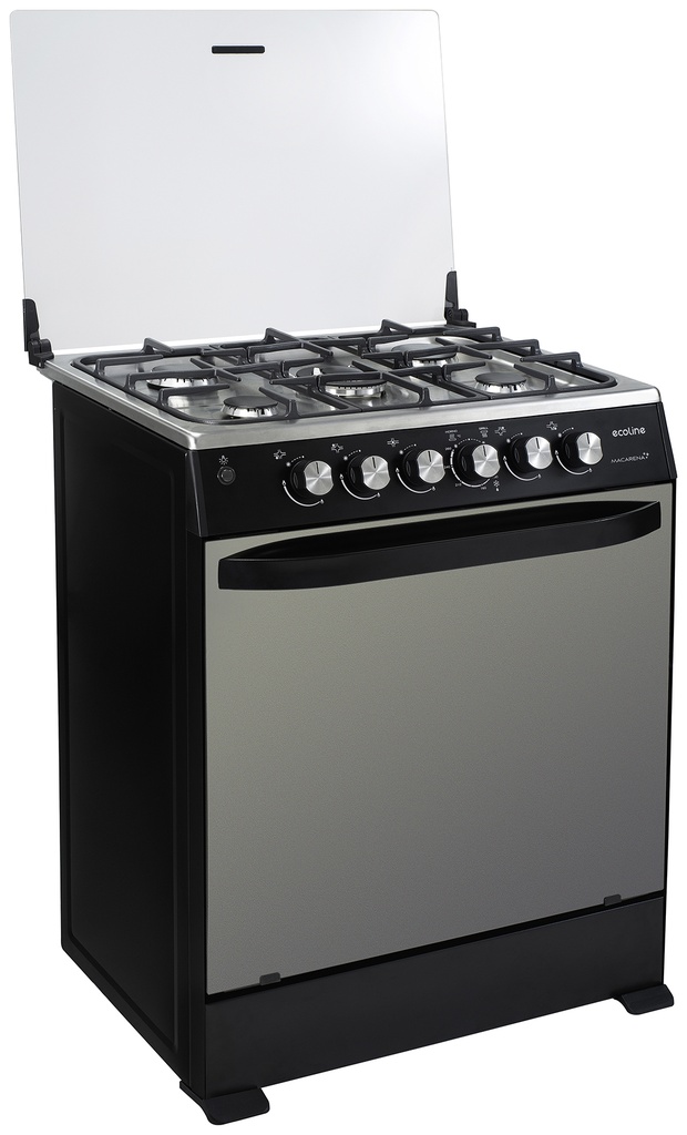 COCINA MACARENA 30" 5Q HORNO CON GRILL NEGRO/MATE-ECOLINE