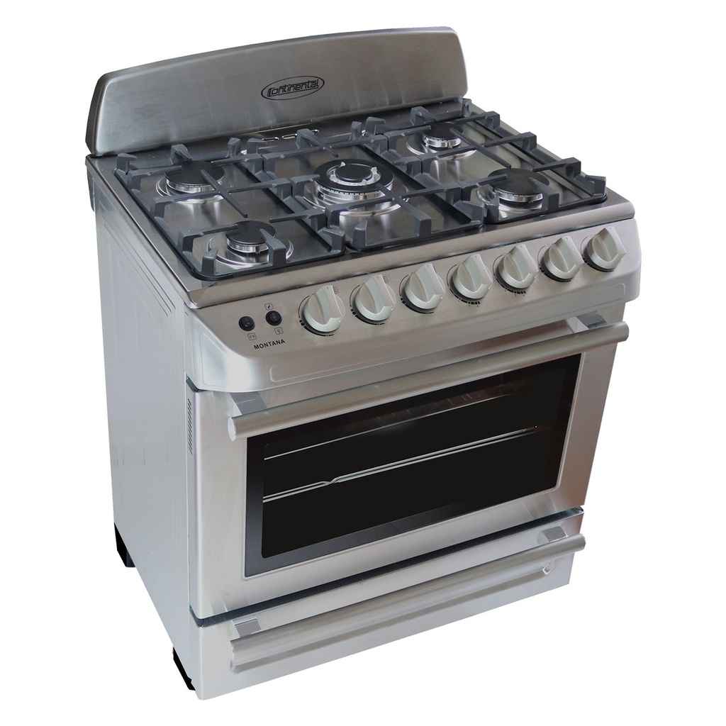 COCINA 5Q CON HORNO GRILL INOX-CONTINENTAL