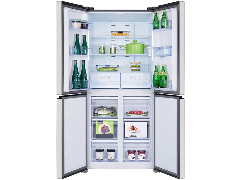 REFRIGERADORA 460LT CROSS DOOR INVERSOR ECOLOGICO PLATEADO-TCL
