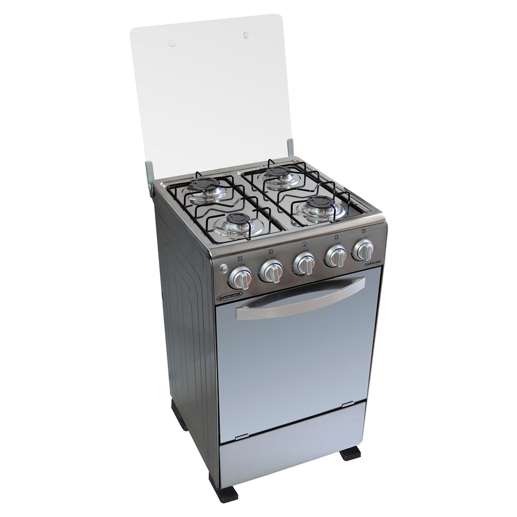 COCINA A GAS 21" 4Q CON HORNO ACERO INOX -CONTINENTAL
