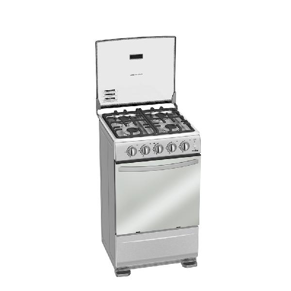 Cocina a gas Mabe  4 quemadores, 52 cm color acero inoxidable, Parrilla hierro fundido