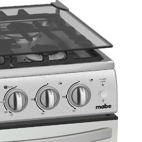 Cocina a gas Mabe  4 quemadores, 52 cm color acero inoxidable, Parrilla hierro fundido