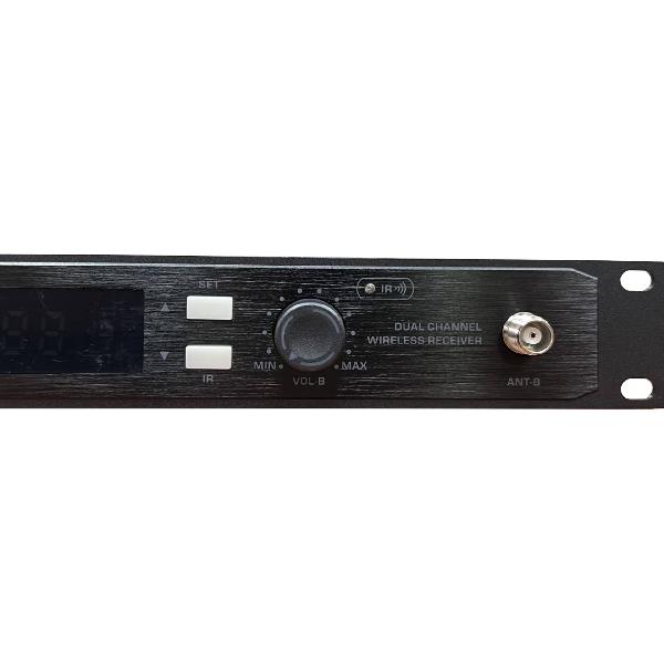 MICROFONO DOBLE INALAMBRICO PROFESIONAL NEGRO-ITALY