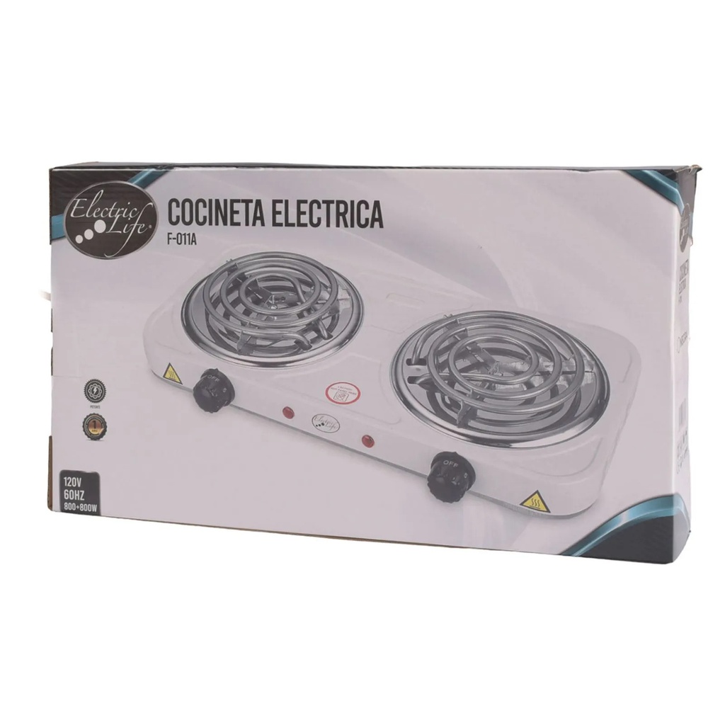 COCINETA ELECTRICA 2 HORNILLA BLANCO/-ELECTRIC LIFE