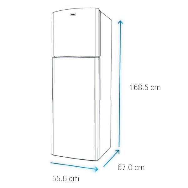 REFRIGERADORA 250LT 2 PUERTAS TOP FREEZER NO FROST PLATA-MABE