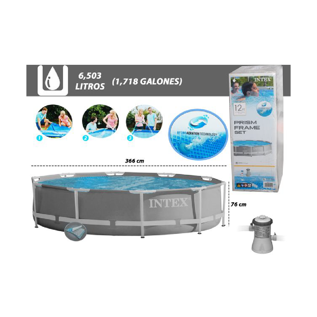 PISCINA ARMABLE FAMILIAR 3.66M X 76CM #26711