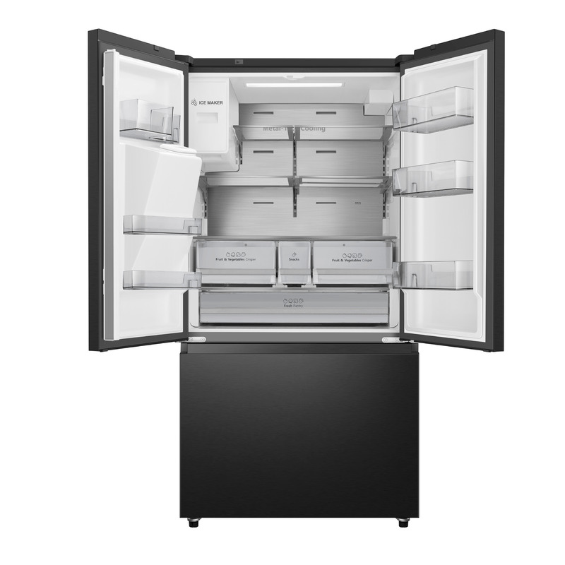 REFRIGERADORA SBS FRENCH DOOR 674LT 2 PUERTAS Y 1 BANDEJA 73X91X179CM NEGRO/-INDURAMA