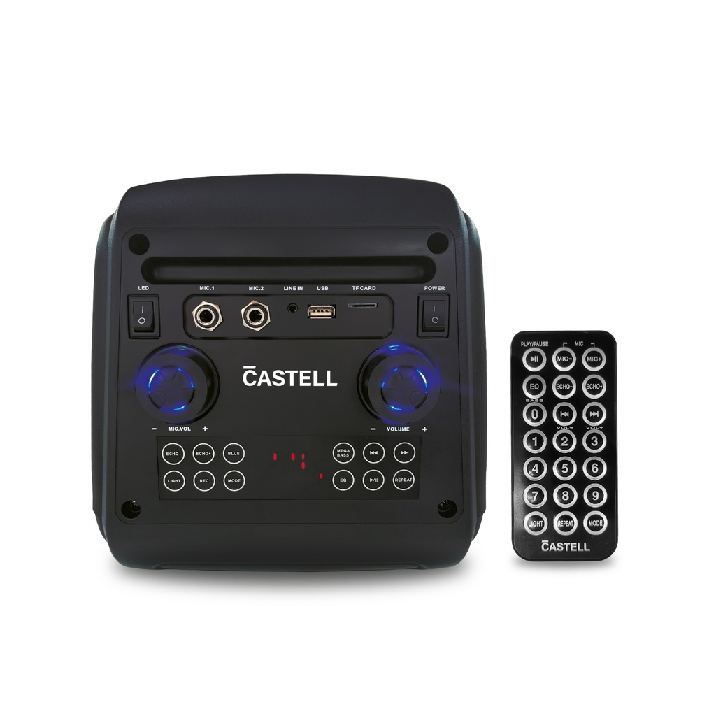 PARLANTE NEGRO CASTELL CON PANTALLA DISPLAY LED BT, MICRO SD, INALÁMBRICO, USB 30000W