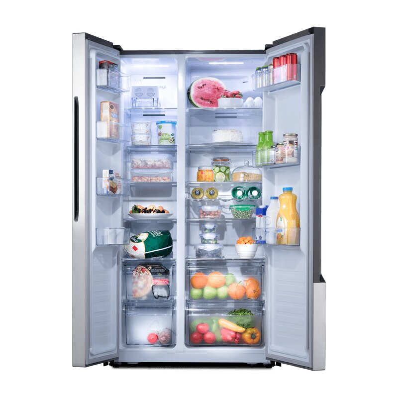 REFRIGERADORA SYDE BY SYDE INVERT 566LT LAMINA ANNTIHUELLA 73X98X189 CROMA - INDURAMA