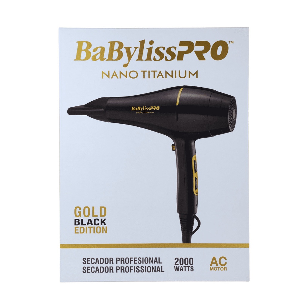 SECADORA DE CABELLO 2000WATTS PRO GOLD PROFECIONAL NEGRO-BABYLISS