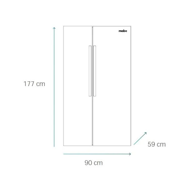 REFRIGERADORA SIDE BY SIDE INOX/-MABE