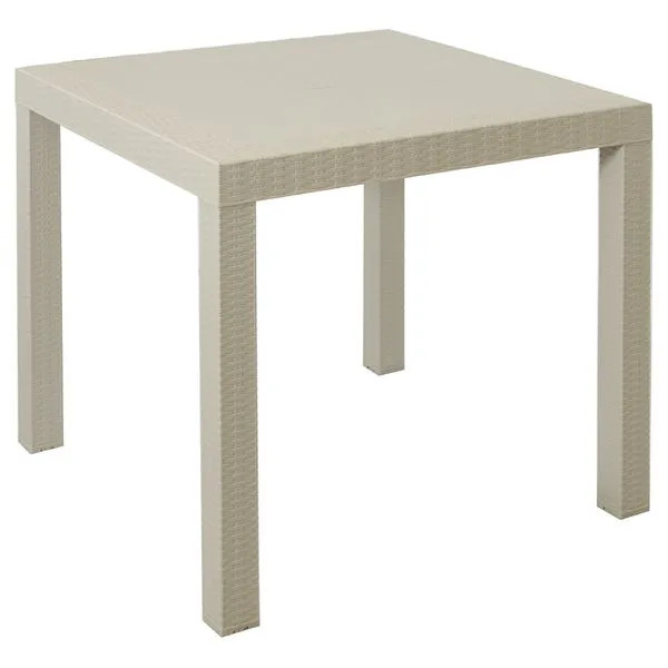 MESA RATAN CUADRADA BEIGE/-PICA
