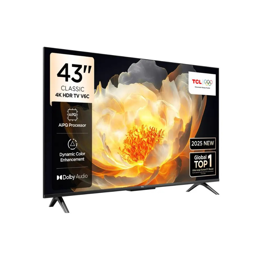 TELEVISOR LED UHD 4K 43" GOOGLE TV HDR10+ NEGRO/-TCL