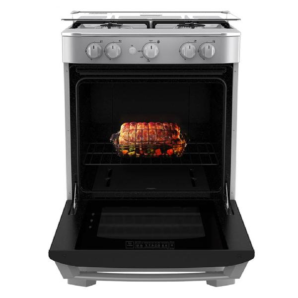 Cocina a gas Mabe  4 quemadores, 52 cm color acero inoxidable, Parrilla hierro fundido
