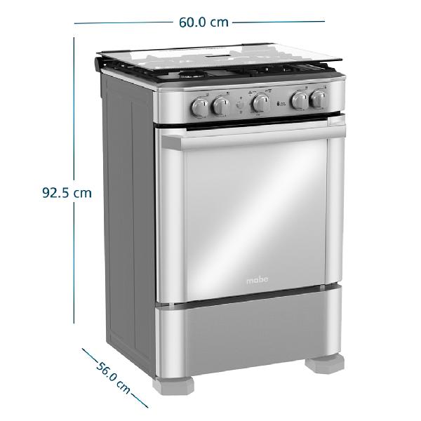 COCINA GAS 60CM MABE INOX. 65X60X94.5CM MABE