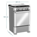 COCINA GAS 60CM MABE INOX. 65X60X94.5CM MABE
