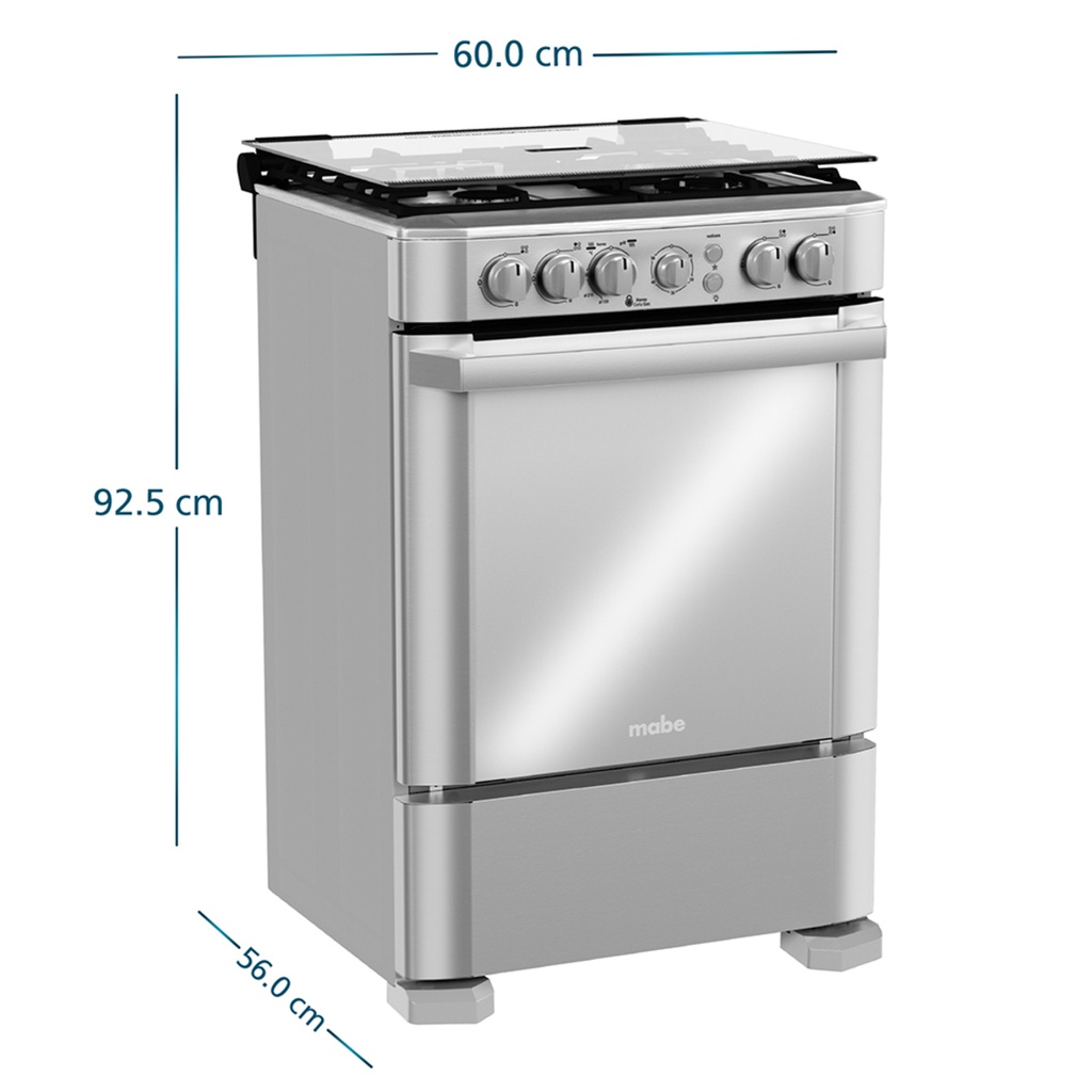 COCINA A/GAS ENC/ELEC 4Q 65X50X94.5CM GRIS - MABE