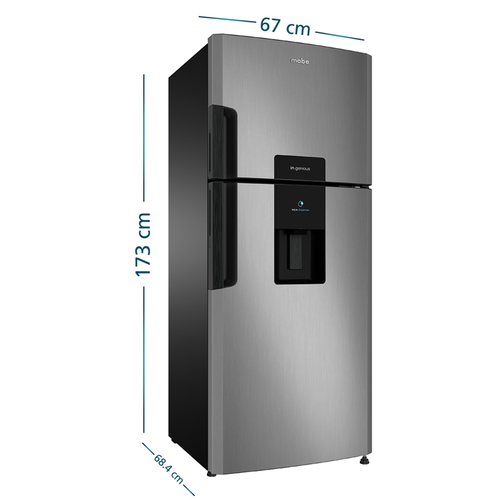 REFRIGERADORA MABE NF 2P 418L INOX FUUL GRIP INOX/PLATEADO -MABE