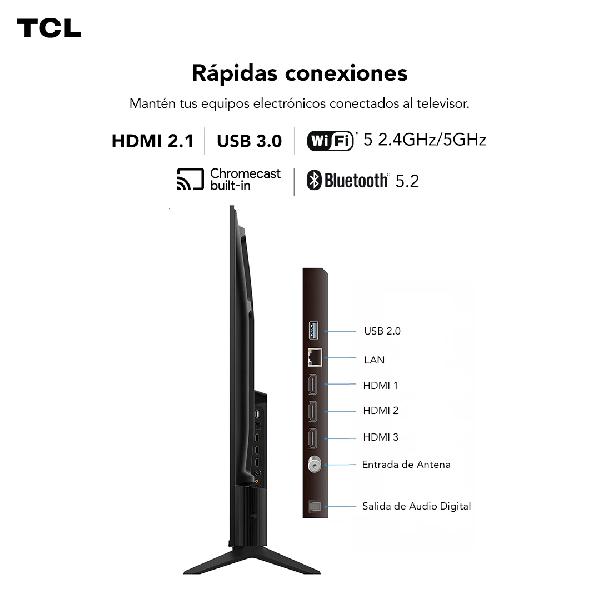 TELEVISOR UHD 4K 50" GOOGLE TV NEGRO/-TCL