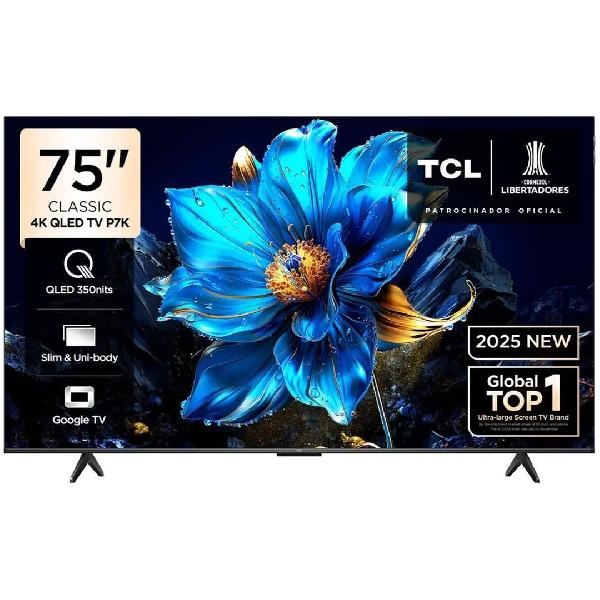 TELEVISOR 75 UHD SMART 4K QLED ANDROID GOOGLE TV NEGRO/-TCL