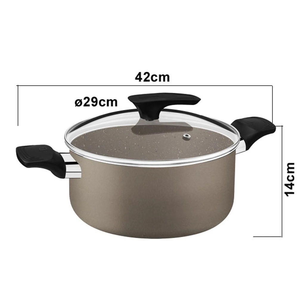 CACEROLA C/TAPA 28CM MILAZZO -TRAMONTINA