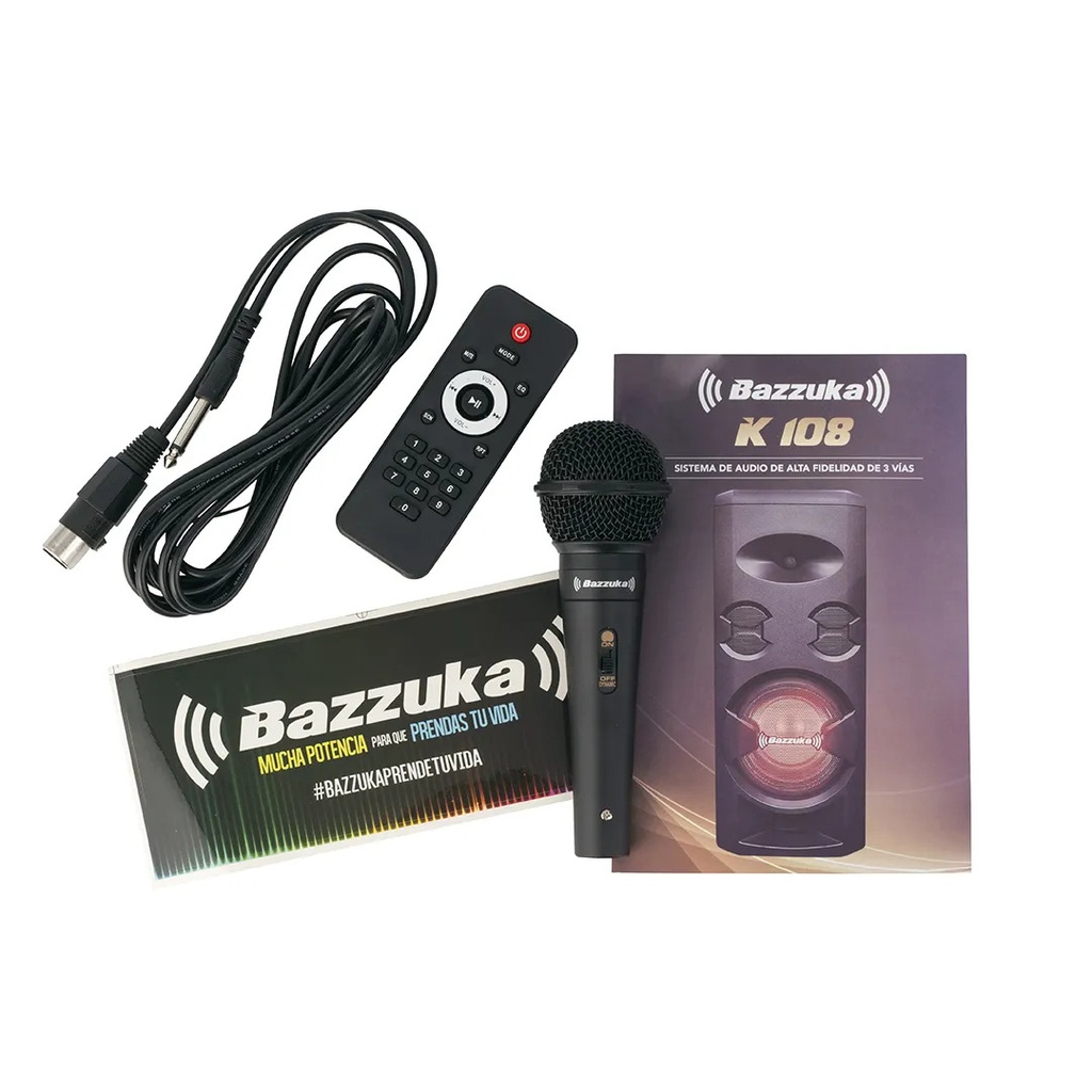 CAJA AMPLIFICADA USB/BT/FM/AUX/LED NEGRO/