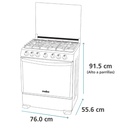 COCINA A GAS 6Q ENC/ELEC C/T  55.6X76X94.5CM INOX - MABE