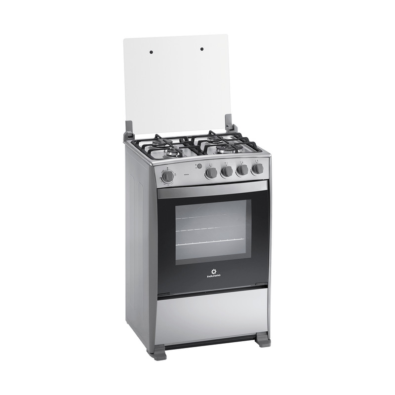 COCINA GRILL A GAS 4Q 24" CON HORNO 58X60X94CM CROMA/-INDURAMA