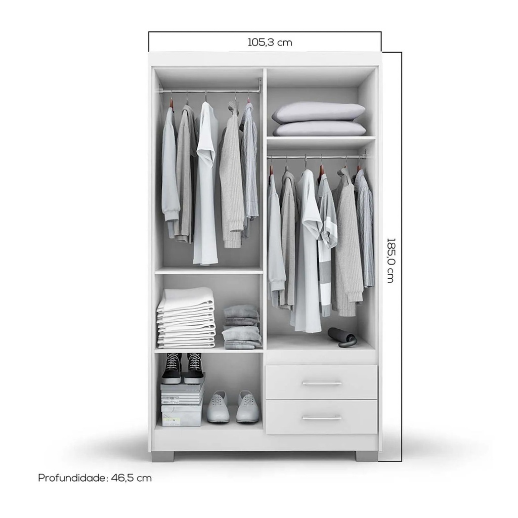 ROPERO PRIMACY 4PTAS 2 CAJONES BLANCO/-BATROL