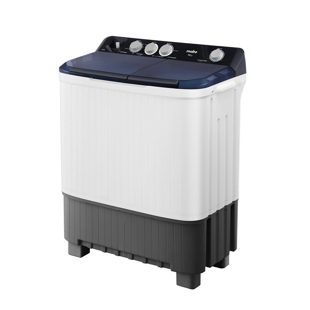 LAVADORA 16 KG MANUAL DOBLE TINA SEMIAUTOMATICA 53.7X90X105.1CM BLANCO/GRIS -MABE