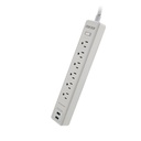 PROTECTOR D/VOLTAJE 1200J/1680W 110/220V 6 TOMAS 2 USB BLANCO/-FORZA