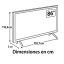 TELEVISOR SMART 4K 86" AI THINQ HDR10 PRO BT NEGRO/-LG