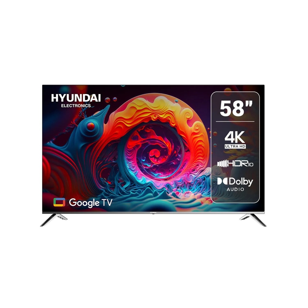 TELEVISOR LED SMART UHD 4K 58" GOOGLE TV NEGRO/-HYUNDAI