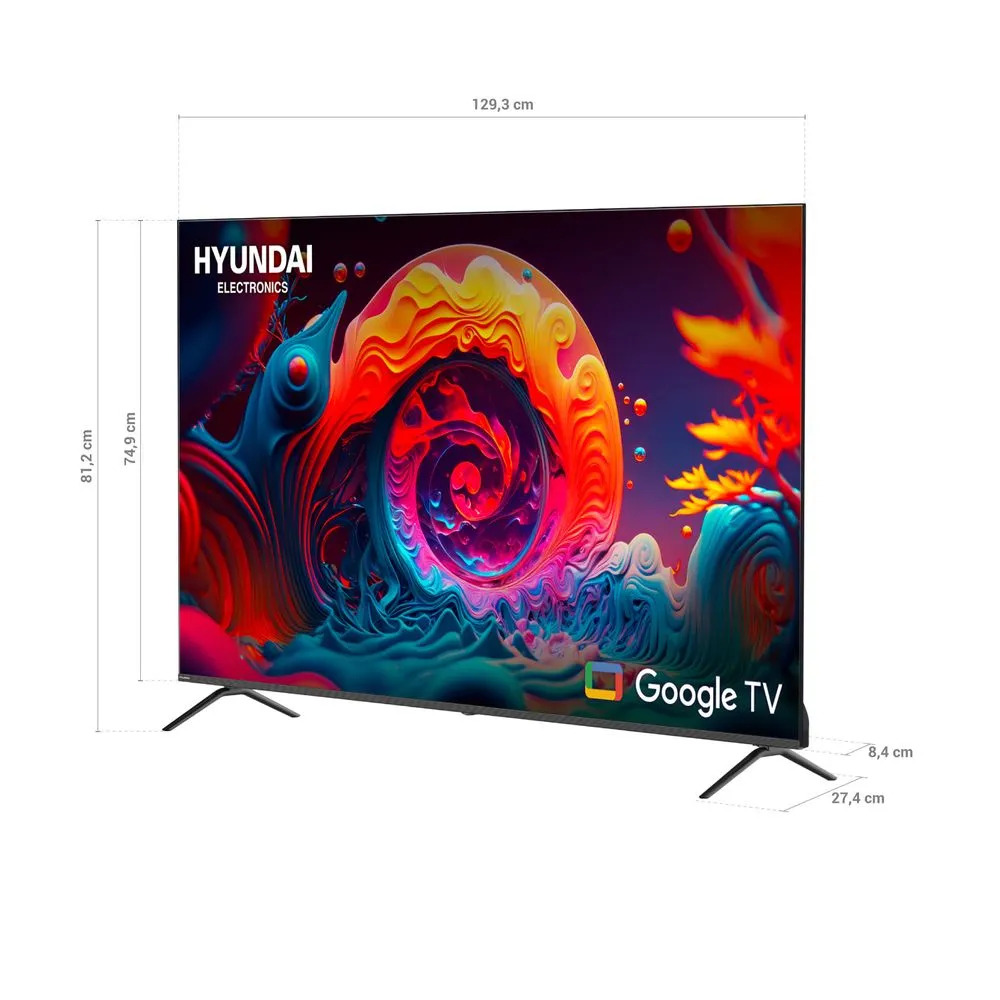 TELEVISOR LED SMART UHD 4K 58" GOOGLE TV NEGRO/-HYUNDAI