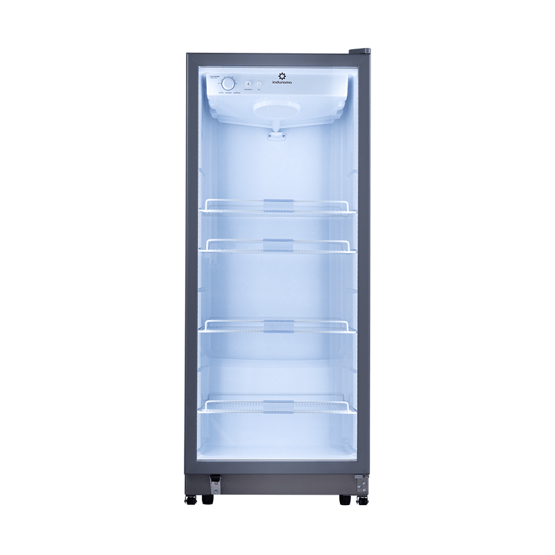 VITRINA VERTICAL 285LT CON 3 NIVELES DE TEMPERATURAS 0 °C A -6ºC 73X74X156.5CM GRIS/-INDURAMA