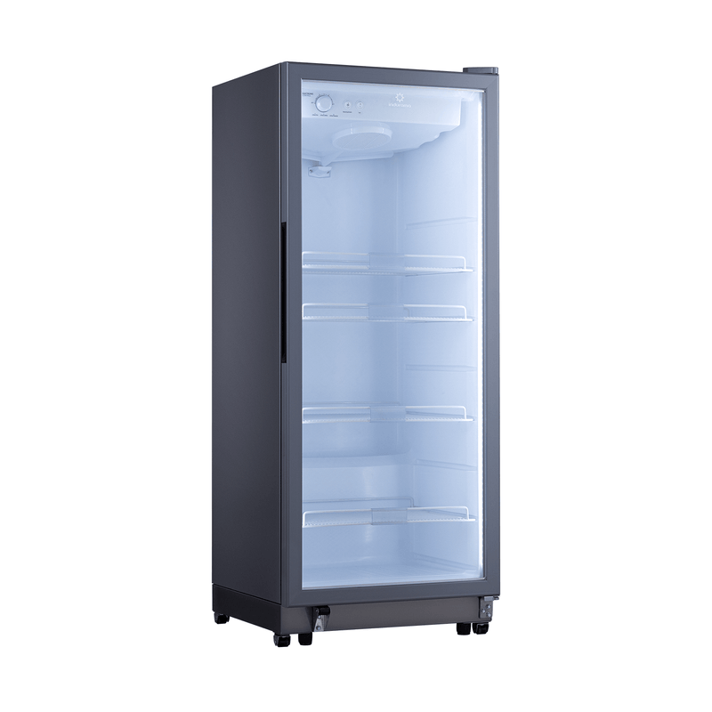 VITRINA VERTICAL 285LT CON 3 NIVELES DE TEMPERATURAS 0 °C A -6ºC 73X74X156.5CM GRIS/-INDURAMA
