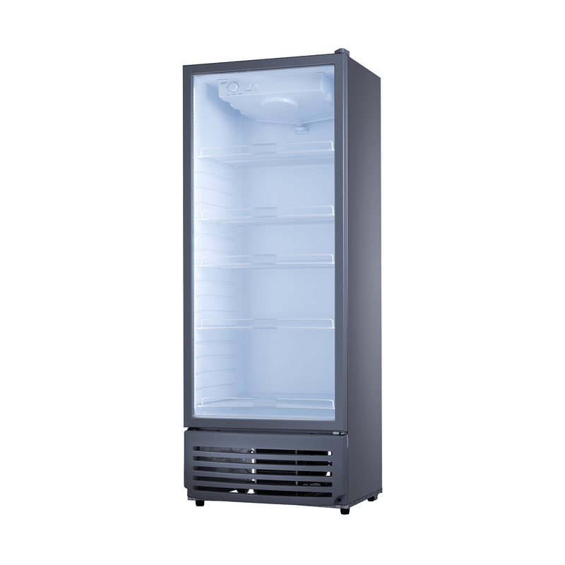 VITRINA VERTICAL 440LT CON 3 NIVELES DE TEMPERATURAS 0 ºC A -6 ºC 76X85X200CM LARGE/GRIS -INDURAMA