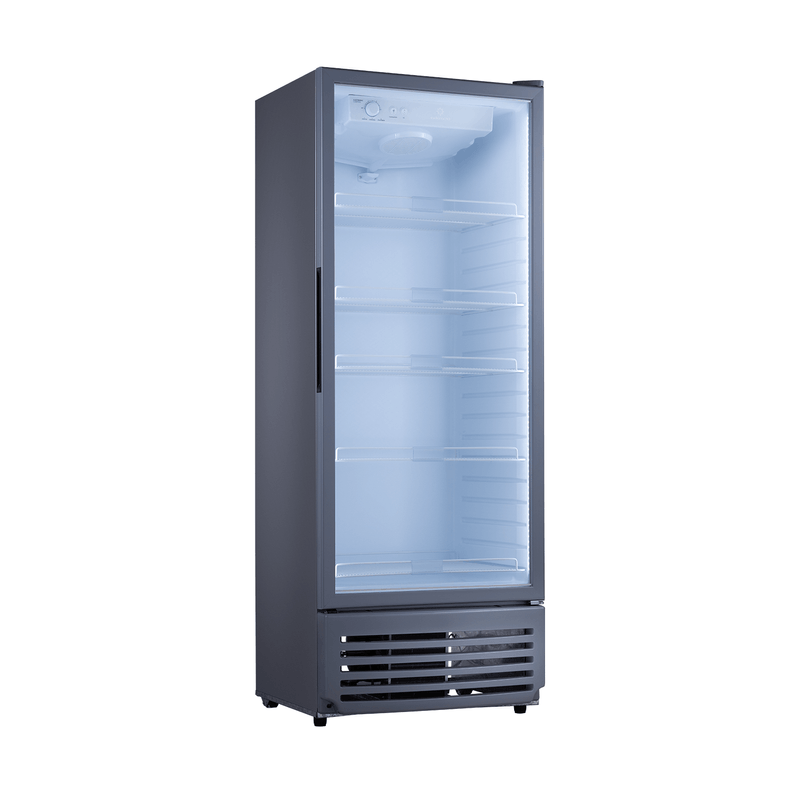 VITRINA VERTICAL 440LT CON 3 NIVELES DE TEMPERATURAS 0 ºC A -6 ºC 76X85X200CM LARGE/GRIS -INDURAMA