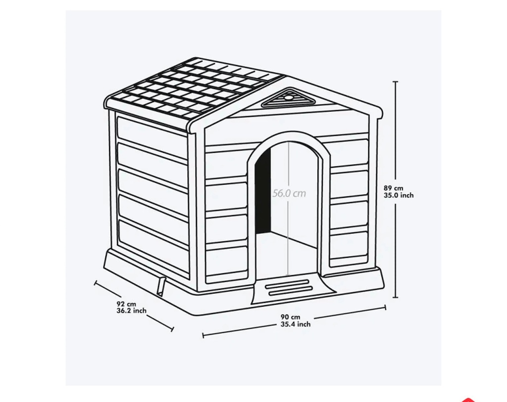 CASA PARA PERRO GRANDE TECHO ROJO -RIMAX 12700-XP
