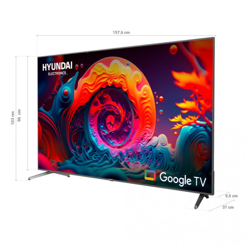TELEVISOR SMART 4K 75" GOOGLE TV NEGRO/-HYUNDAI