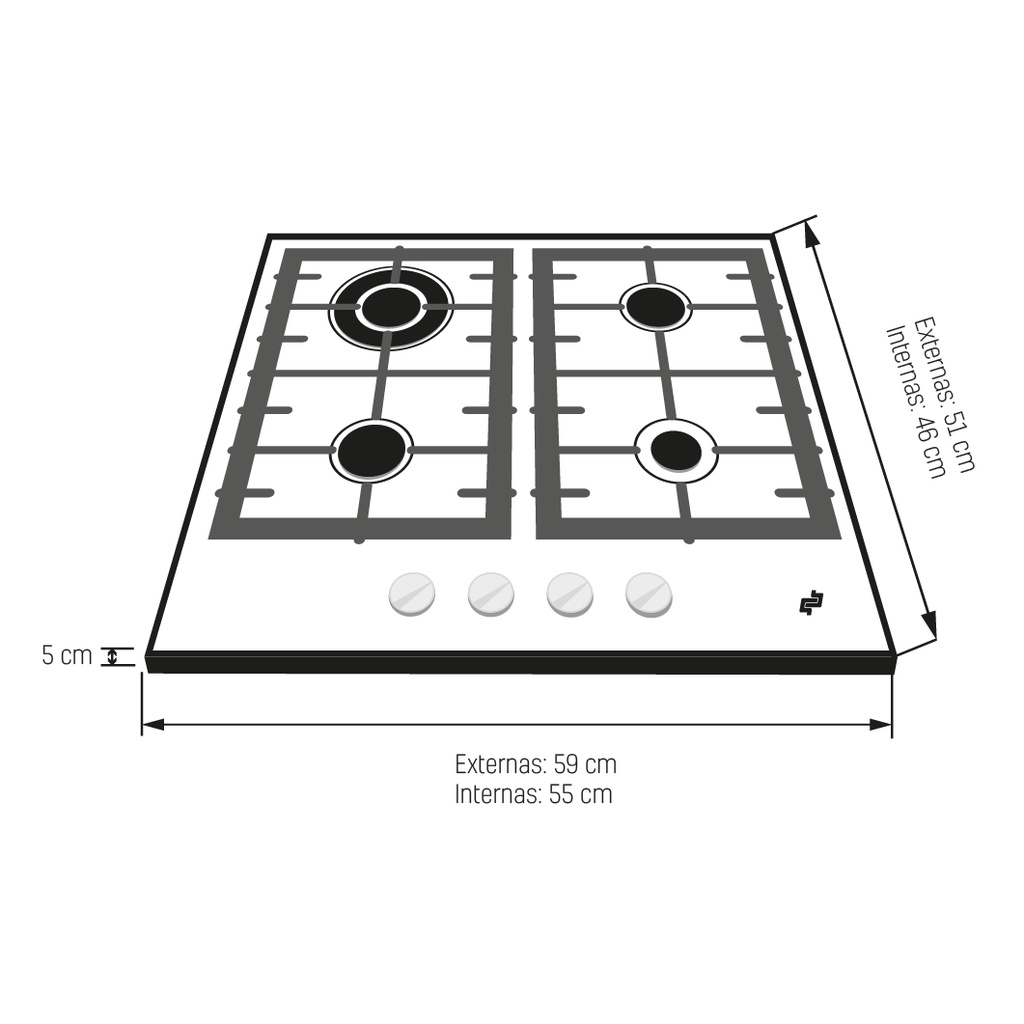 ENCIMERA VIENA I A GAS 4Q INOX-BP