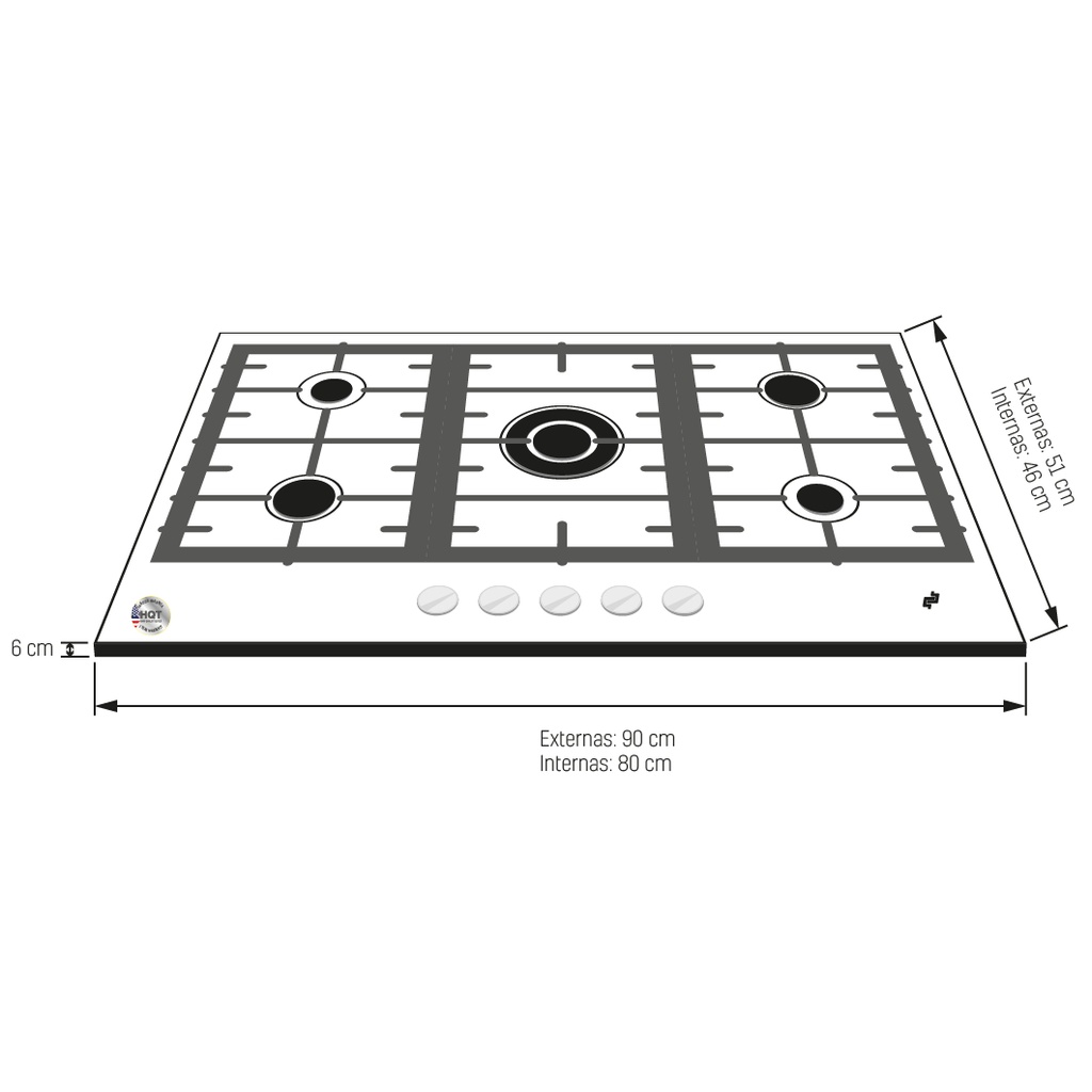 ENCIMERA VIENA II A GAS 5Q INOX/-BP
