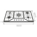 ENCIMERA BARCELONA I A GAS 5Q VIDRIO NEGRO BP