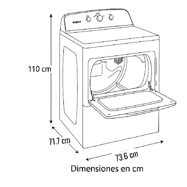 SECADORA A GAS 19KG 42lb BLANCA WHIRLPOOL