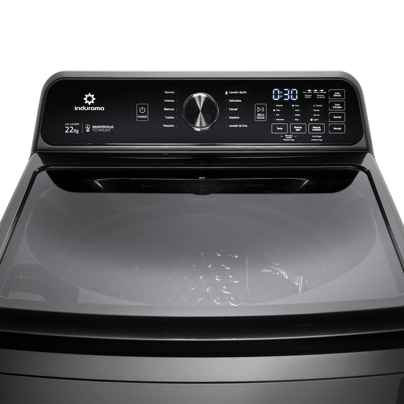 LAVADORA INDURAMA AUTOMÁTICA 22KG INVERTER PLUS TAMBOR DE ACERO INOXIDABLE
